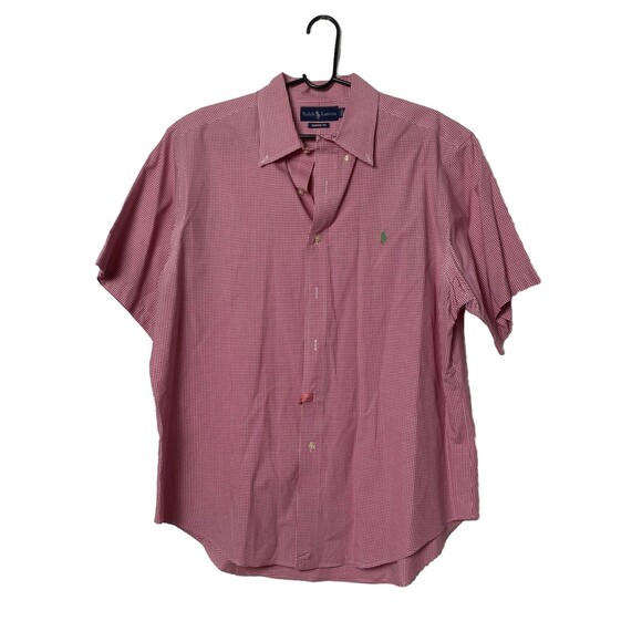 RALPH LAUREN Men’s Short Sleeve Button Up Red Check Shirt Classic Fit XL - Picture 1 of 14